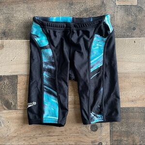 Speedo Swim Bottoms Jammers Toddler Boys Black and Blue 3/4